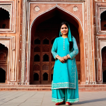 **

"A Pakistani woman wearing a beautiful, fully clothed Shalwar Kameez with intricate embroidery, standing in front of the Badshahi Mosque in Lahore during the daytime. The scene should be vibrant and colorful, showcasing Pakistani culture and architecture. Perfect anatomy, correct proportions, natural pose, well-formed hands, proper finger count, natural body proportions, safe for work, appropriate content, fully clothed, modest, family-friendly, professional photography, high quality."

**