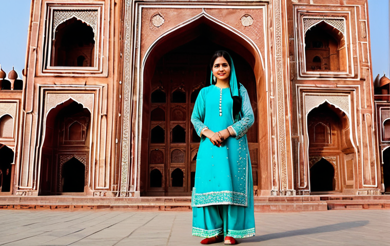 **

"A Pakistani woman wearing a beautiful, fully clothed Shalwar Kameez with intricate embroidery, standing in front of the Badshahi Mosque in Lahore during the daytime. The scene should be vibrant and colorful, showcasing Pakistani culture and architecture. Perfect anatomy, correct proportions, natural pose, well-formed hands, proper finger count, natural body proportions, safe for work, appropriate content, fully clothed, modest, family-friendly, professional photography, high quality."

**