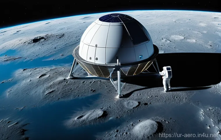 우주 광물 자원 개발 - **Prompt:** "A majestic, wide-angle shot of an advanced space mining operation on a large, metallic ...