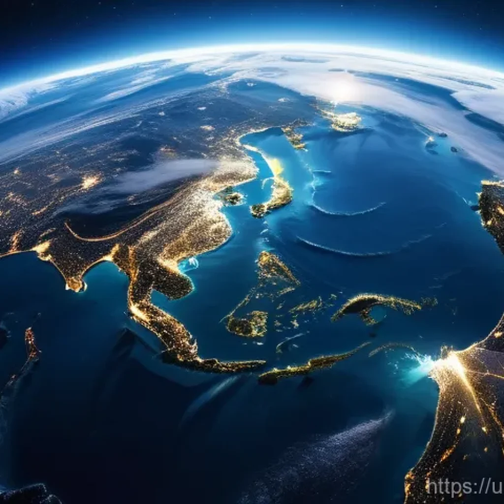 버진 갤럭틱 우주 관광 - **Prompt:** A breathtaking, awe-inspiring, and serene view of Earth from low orbit, depicting it as ...