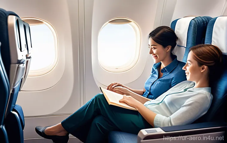 보잉 vs 에어버스 기술 비교 - **Passenger Comfort & Modern Cabin Experience:**
    "A serene and luxurious airplane cabin interior...