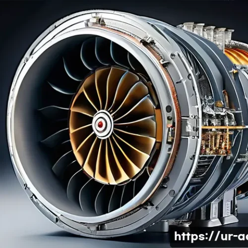 Home 32 제트엔진 구조 및 성능 - A highly detailed, cutaway illustration of a modern jet engine compressor, showcasing multiple compr...