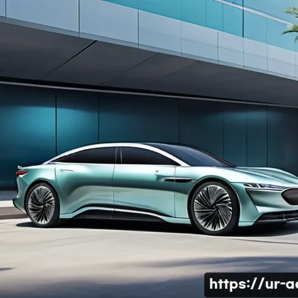 공기역학 시뮬레이션 - A highly detailed and realistic digital illustration of an aerodynamic car designed with smooth, sle...