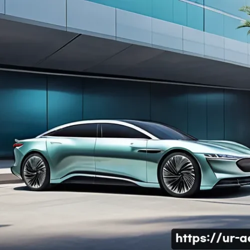 공기역학 시뮬레이션 - A highly detailed and realistic digital illustration of an aerodynamic car designed with smooth, sle...